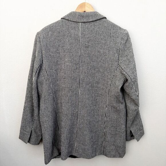 BANANA REPUBLIC | NWT Wool Blend Houndstooth Blazer Jacket Black White | Size 18 - Picture 9 of 11